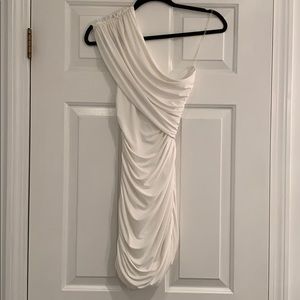 Aqua Off White One-Shoulder Dress Size S
